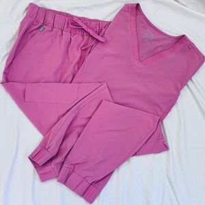 Mauve Hanes Scrub Set